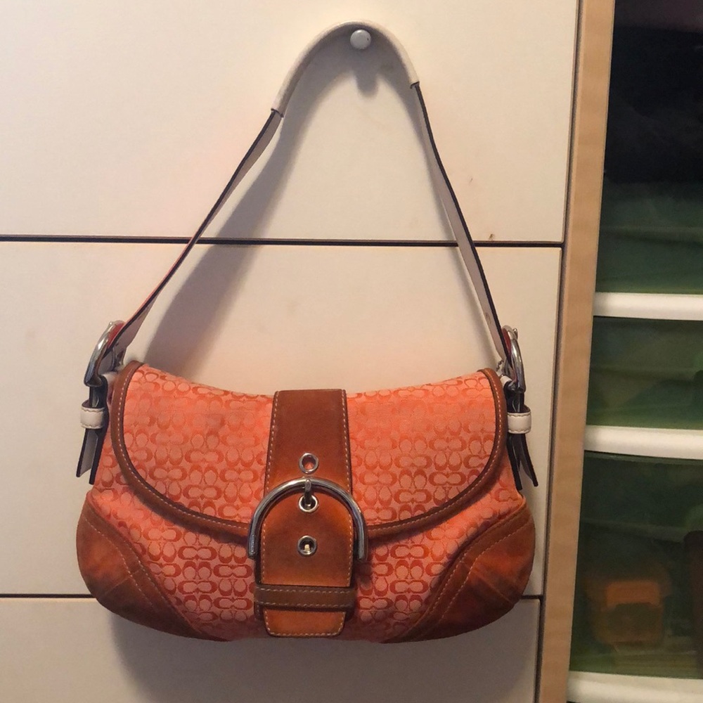 Orange Authentic Coach purse small/medium size
